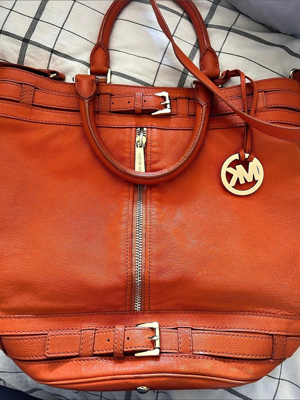 Michael Kors Jet Set Leather East West Tote Orange